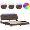 vidaXL Bed Frame with LED without Mattress "Hvar" Brown 180x200 cm