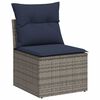vidaXL Garden Sofa with Cushion Grey 55 x 62 x 69cm Poly Rattan
