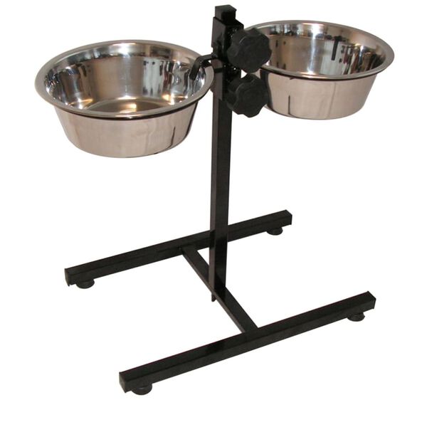@Pet Twin Pet Feeder Stand 2x4 L Black 17228