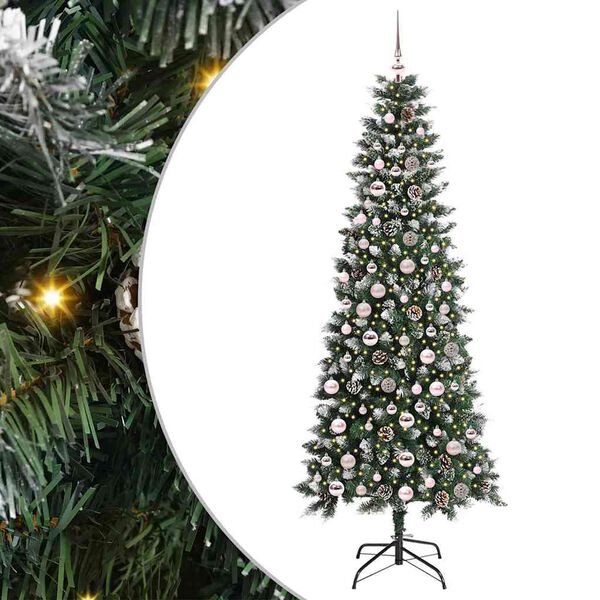 vidaXL Artificial Christmas Tree with 300 LEDs with Stand Green 210 cm