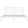 vidaXL Metal Bed Frame without Mattress with Headboard White 150x200cm
