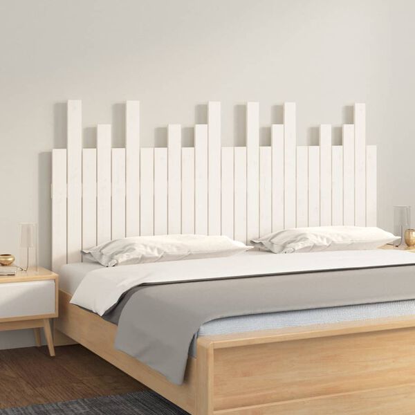vidaXL Wall Headboard White 159.5x3x80 cm Solid Wood Pine