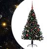 vidaXL Artificial Pre-lit Christmas Tree Black 150 cm PVC