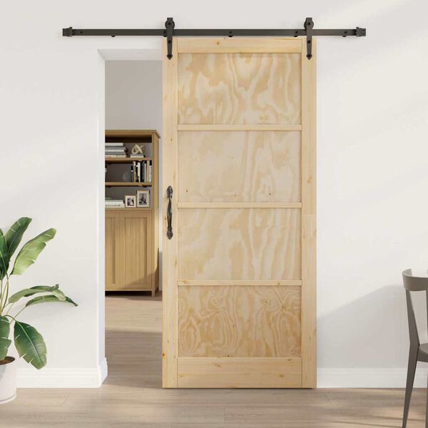 vidaXL Sliding Door ORKDAL Brown 93 x 211 cm Solid Pine Wood
