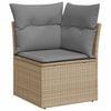 vidaXL 10 Piece Garden Sofa Set with Cushions Beige Poly Rattan Acacia