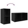 vidaXL TV Cabinet Set Wall-mounted 3 pcs Black Engineered Wood