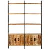 vidaXL 4-Tier Bookcase 124x30x180 cm Rough Mango Wood