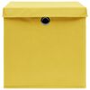 vidaXL Storage Boxes with Lids 10 pcs Yellow 32x32x32 cm Fabric