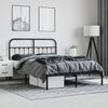 vidaXL Metal Bed Frame without Mattress with Headboard Black 140x190cm