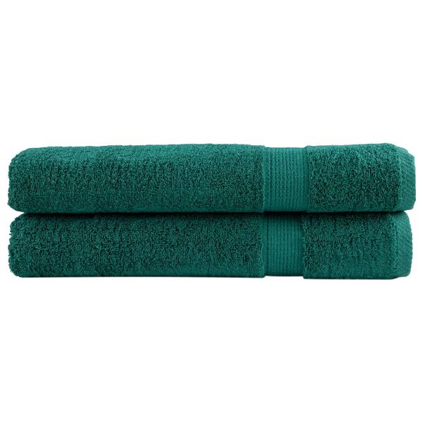 vidaXL Premium Towels SOLUND 2 pcs Green 100x200 cm 600 gsm