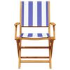 vidaXL Folding Garden Chairs 4 pcs Blue and White Fabric and Solid Wood