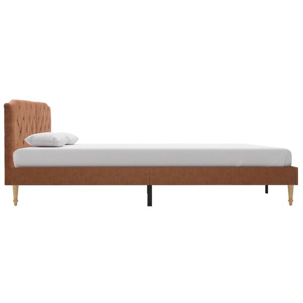 vidaXL Bed Frame without Mattress Brown Fabric 150x200 cm King Size
