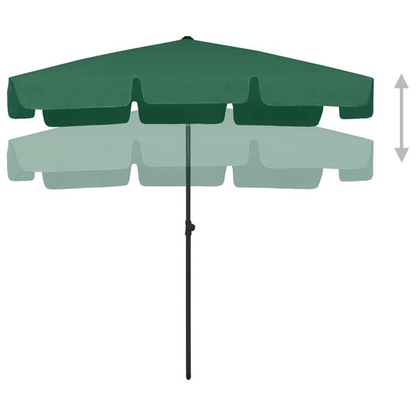 vidaXL Beach Parasol Green 200x125 cm