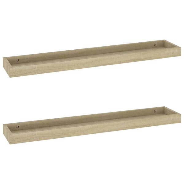 vidaXL Loggia Wall Shelves 2 pcs Oak 80x15x4 cm MDF