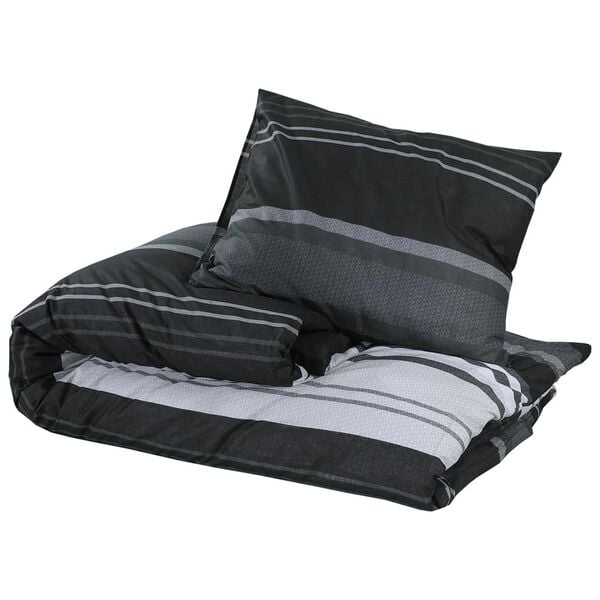 vidaXL Duvet Cover Set Black and White 200x200 cm Cotton