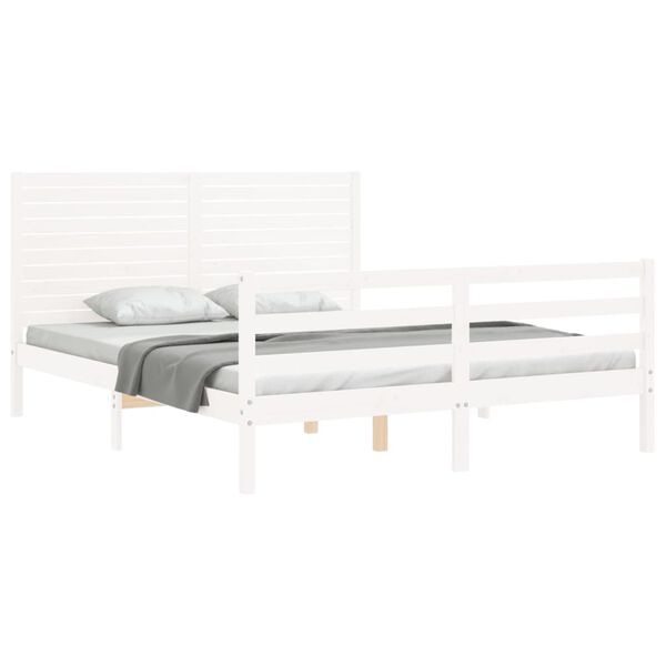vidaXL Bed Frame without Mattress White 160x200 cm Solid Wood