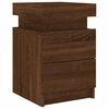 vidaXL Bedside Cabinet with LED Lights Brown Oak 35x39x55 cm