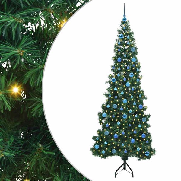 vidaXL Corner Artificial Christmas Tree Green 240 cm PVC and Metal