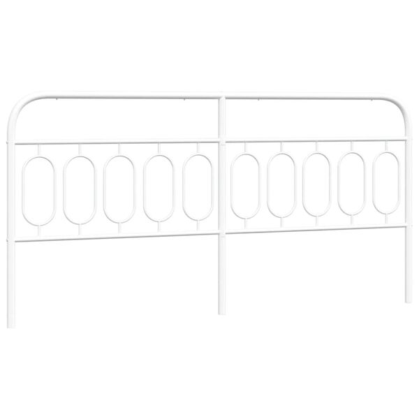 vidaXL Metal Replace Headboard White 200 cm