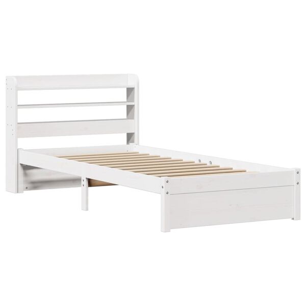 vidaXL Bed Frame with Headboard without Mattress White 90x200 cm