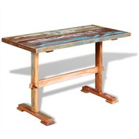 vidaXL Pedestal Dining Table Solid Reclaimed Wood 120x58x78 cm