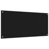 vidaXL Kitchen Backsplash Black 110 x 50 x 0.6 cm Tempered Glass