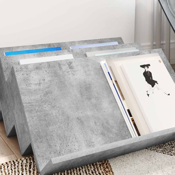 vidaXL Magazine Rack Concerte Grey 65 x 53 x 28.5 cm Engineered Wood