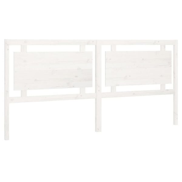 vidaXL Bed Headboard White 205.5x4x100 cm Solid Pine Wood