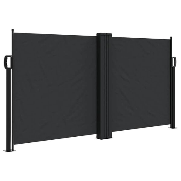 vidaXL Retractable Side Awning Black 120x600 cm