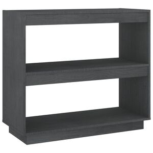 vidaXL Book Cabinet Grey 80x35x71 cm Solid Pinewood