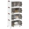 vidaXL Stackable Storage Box with Wheels 4-Tier 28 L 48x29.5x112.5 cm