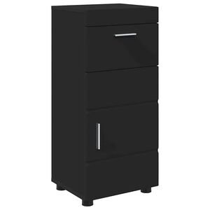 vidaXL Bathroom Cabinet Set with Drawer TULUM Black 37 x 31.5 x 82 cm