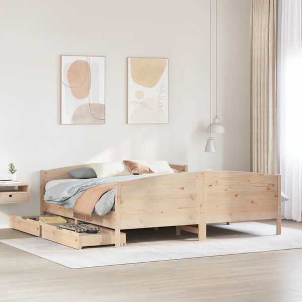 vidaXL Bed Frame without Mattress 200x200 cm Solid Wood Pine