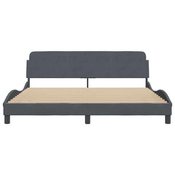 vidaXL Bed Frame "Dover" Dark Grey 180x200 cm Super King Velvet