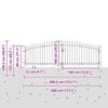 vidaXL Garden Gate with Lock Grey 100 x 400 cm Steel
