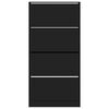 vidaXL Shoe Cabinet with 4 Flip-Drawers Black 80x21x163.5 cm