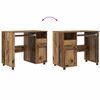 vidaXL Desk with Wheels Old Wood 91 x 50 x 77 cm Engineered Wood