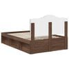 vidaXL Bed Frame with Headboard Brown Oak 120 x 190 cm Solid Pine Wood