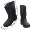 vidaXL Rain Boots Black Size 41 PVC