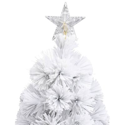 vidaXL Artificial Pre-lit Christmas Tree White 150 cm Fibre Optic