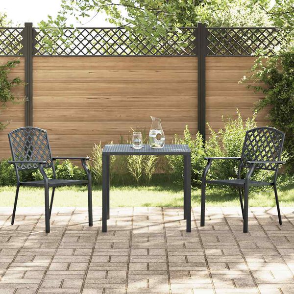 vidaXL Stackable Outdoor Chairs 2 pcs Steel Anthracite