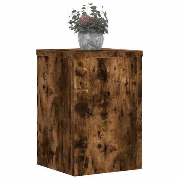 vidaXL Plant Stands 2 pcs Smoked Oak 20x20x30 cm Engineered Wood
