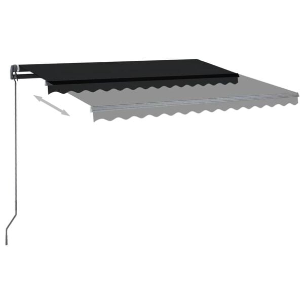 vidaXL Manual Retractable Awning with Posts 3x2.5 m Anthracite