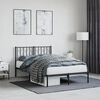 vidaXL Metal Bed Frame without Mattress with Headboard Black 120x190cm