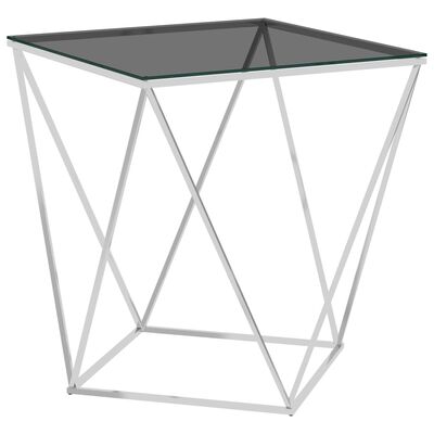 289033 vidaXL Coffee Table Silver and Black 50x50x55 cm Stainless Steel