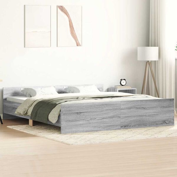 vidaXL Bed Frame without Mattress Grey Sonoma 160x200 cm