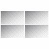 vidaXL Stair Tread Rectangular 4 pcs Silver 90 x 50 cm Aluminium