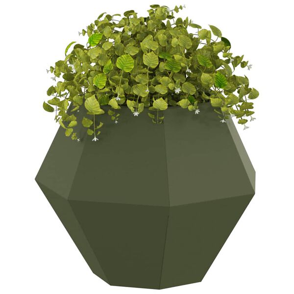 vidaXL Planter 2 pcs Olive Green 50 x 50 x 40 cm Steel