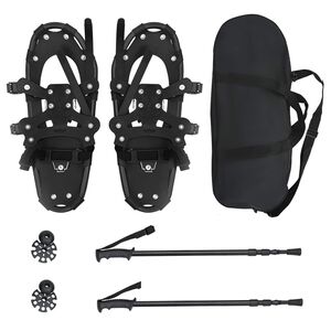 vidaXL 3 in 1 Snowshoes Black 53 x 21 cm Aluminum and HDPE