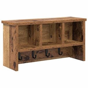 vidaXL Wall-Mounted Coat Rack Old Wood 50 x 16 x 26 cm